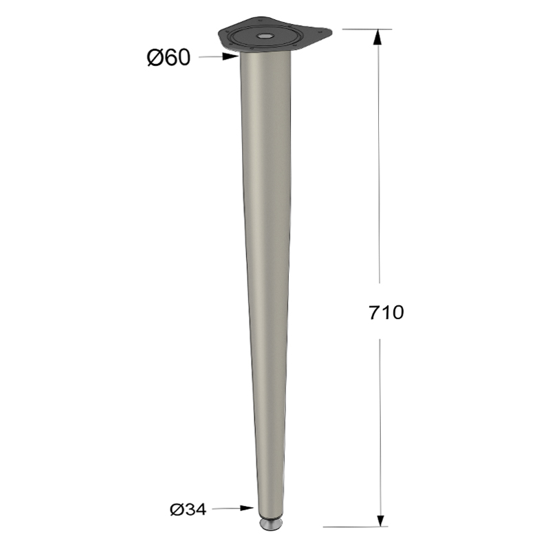 KSN LEG CONIC / H.710 / MAT CHAMPAGNE